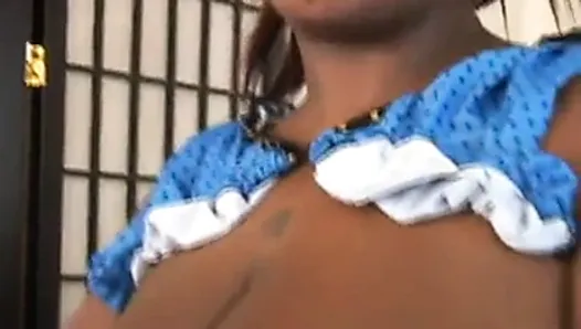 Ebony girl with giant tits