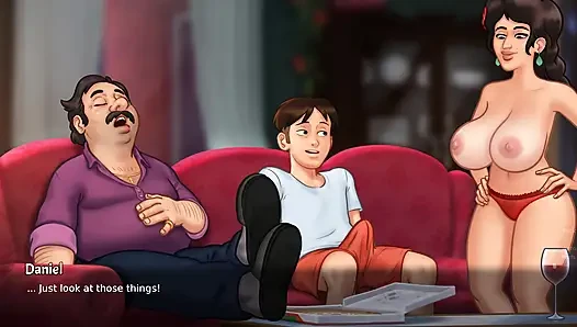 SummerTime Saga - Красивая неверная жена занимается сексом с большим хуем прямо рядом с ее мужем