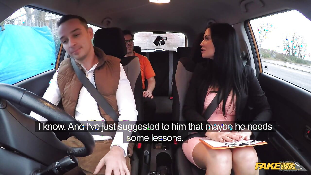 Fake Driving School - Driving Exam Turns Wild: Double Creampie in the Car