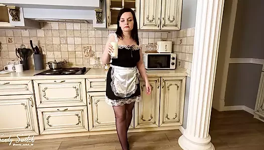 Anal punishment: master fucks horny maid in the ass