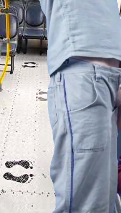Worker Takes Out Dick and Pushes Women on the Bus
