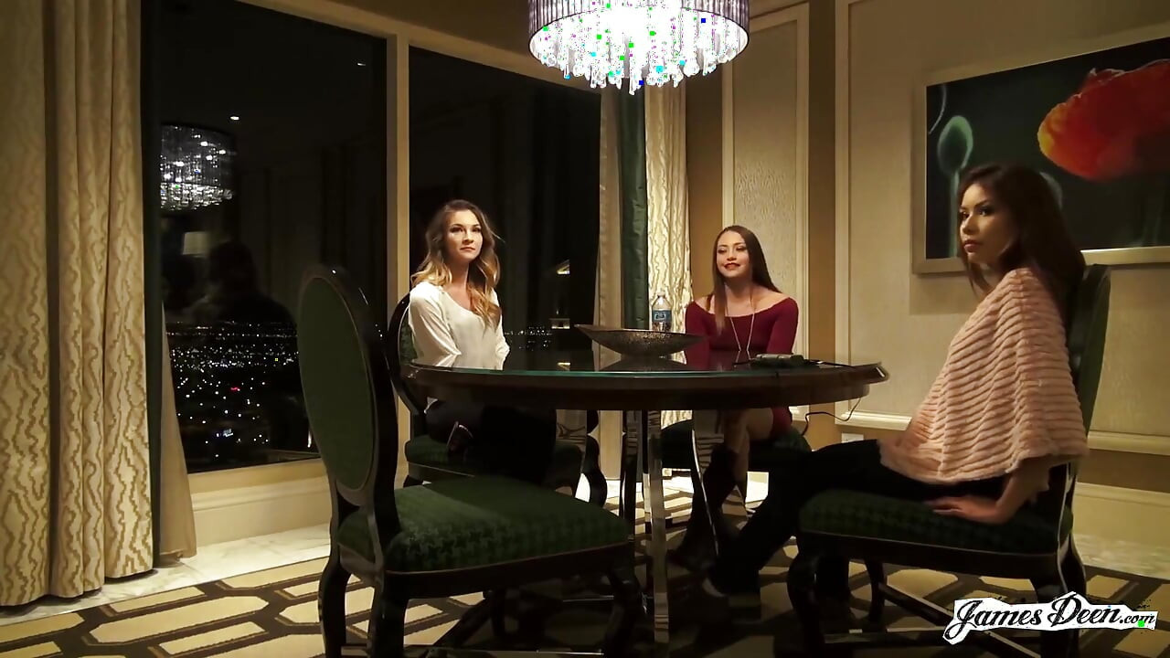 Avi Love, Bambi, Sami Parker in reverse gangbang action with James Deen