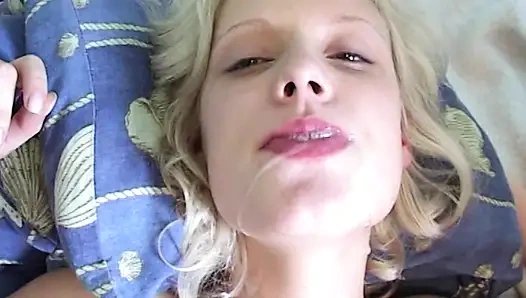 Blonde MILF Spread Wide for Intense Threesome Pounding