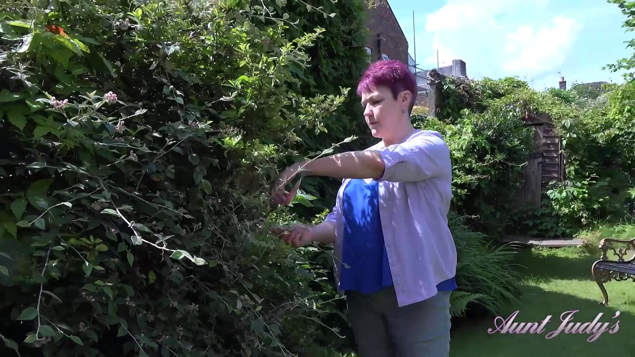 AuntJudys - Gardening with Busty Mature Housewife Layla Bird and Her Big Natural Mature Tits