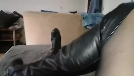 My Hot Leather Boots and I Masturbate