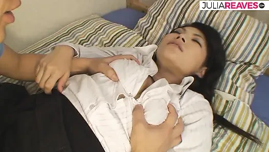 Sexy girl sucks a huge cock then gets gets fucked to cumshot