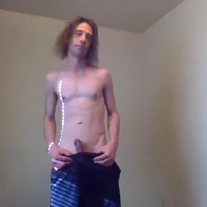 Transgirl Slapping Her Hard Non-op Clit Around