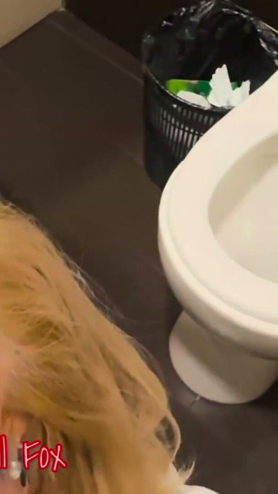 Sex in the Toilet. French Blonde MILF Axell. Fetish Blowjob. Deep Throat. Rimjob. Real Live Video. | Clip 1