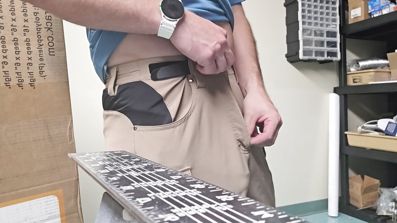 Caught coworker masterbating his cock