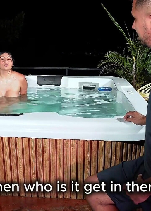 I End up Fucking the Technician Who Has a Hard Cock After Seeing Beautiful Latina Masturbating in the Jacuzzi