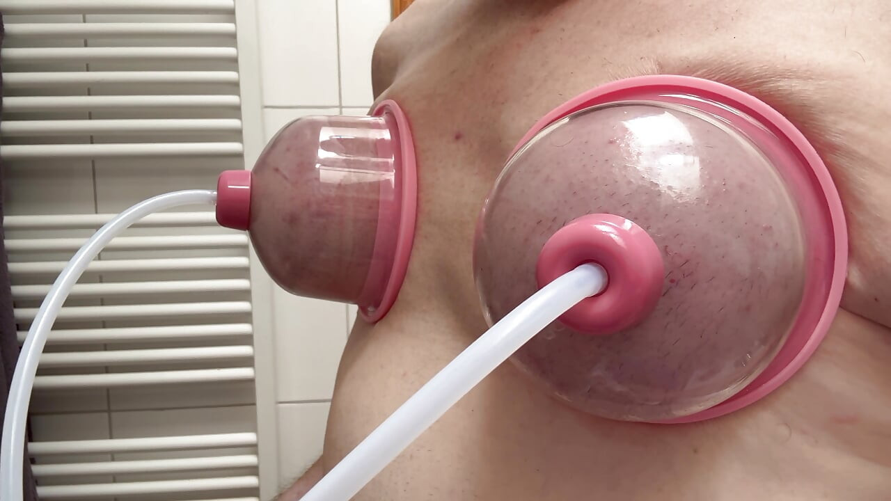 I pump up my tits to the pain threshold! Until the nipples are incredibly stiff and hard.