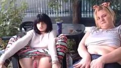 2 russian girls in public
