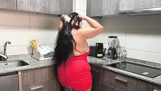 BBW MILF Stepmom Fuck Kitchen