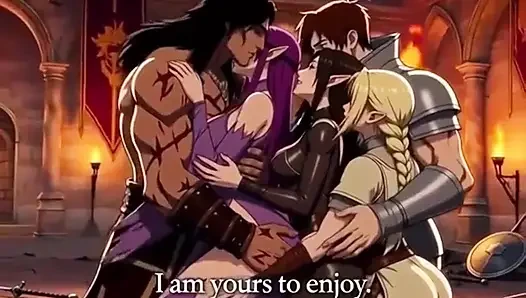 Nach einem epischen fantasy-battle fordern die Sieger ihre beute