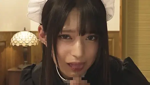 133cm Maid Uniform Cosplayer Massive on the a-cup Body That Is Still Growing