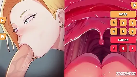 Android 18 Gears derin - Android 18'in yüzünü sütle dolduruyor