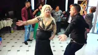 A woman with a huge bust dancing 5