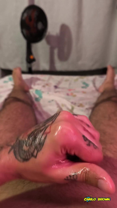 Emotional moment from "POV intensely jerking my big uncut cock until I shoot a thick cum load"