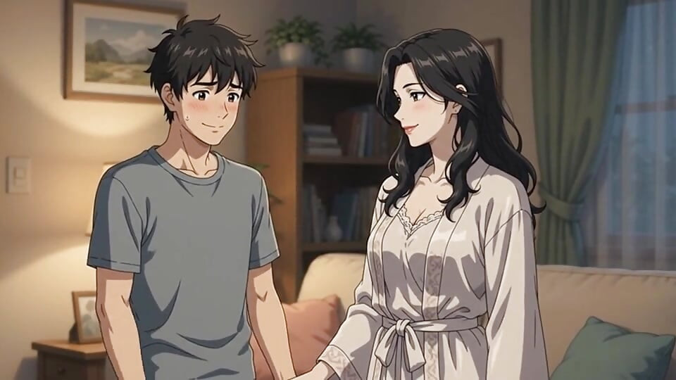 父の新しい彼女が継息子の覗き見を見つけ、それをレッスンに変える