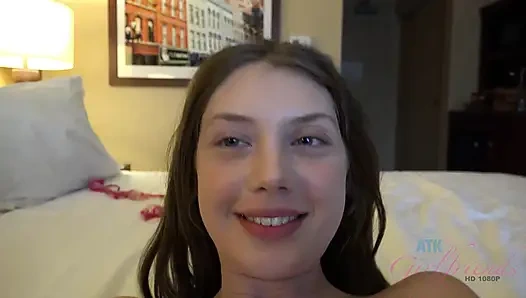 POV Elena Koshka pulls out your cock and starts stroking and riding.