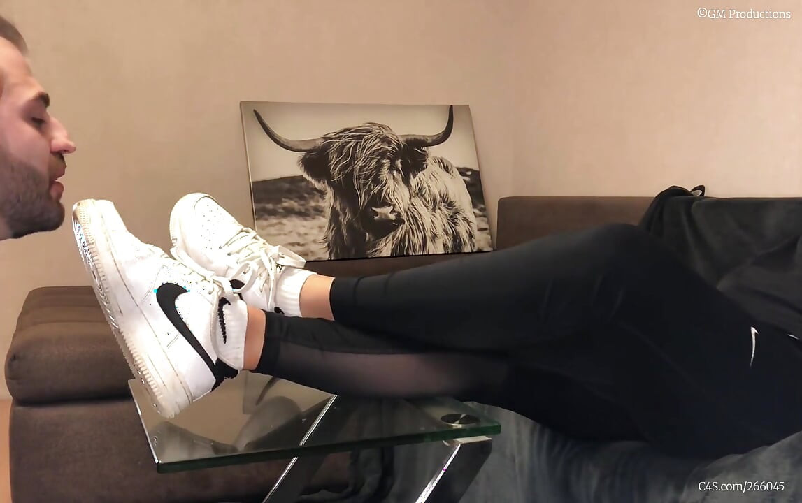 Dirty White Sneaker Worship - Valeria Night (Side View)