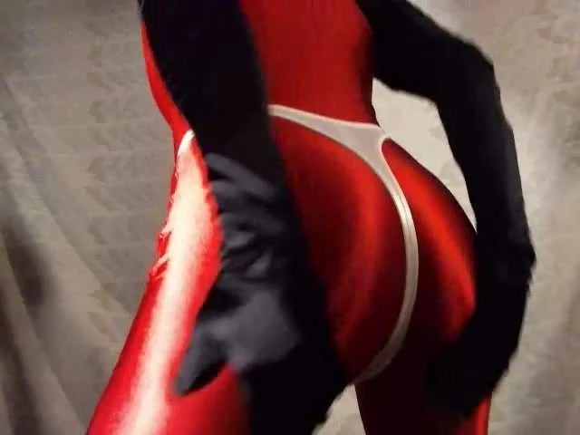 White Thong over Red Singlet