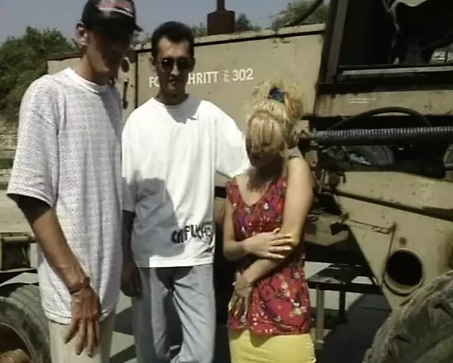 German babe just got fucked on a tractor