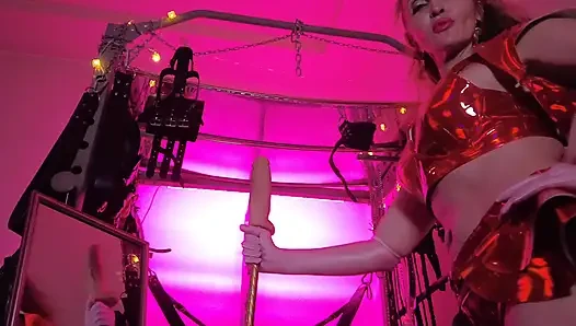 Mistress Eva Lateks Fetiş Domina Femdom Goddess Gold Boots Big Ass BDSM Solo