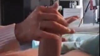 handjob with cum by anonymous couple...