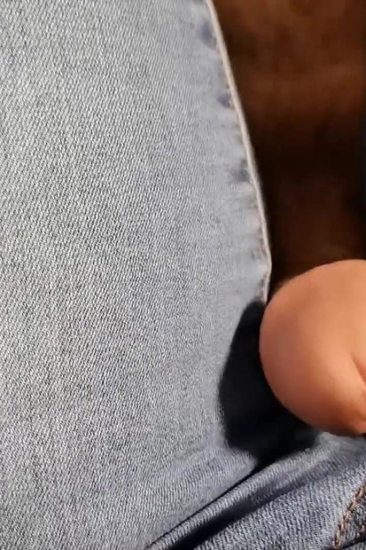 Hot MILF in Blue Jeans Dry Hump a Hard Cock