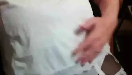 Beyaz file çorap ve jartiyer sutyen ile külotlu çorap