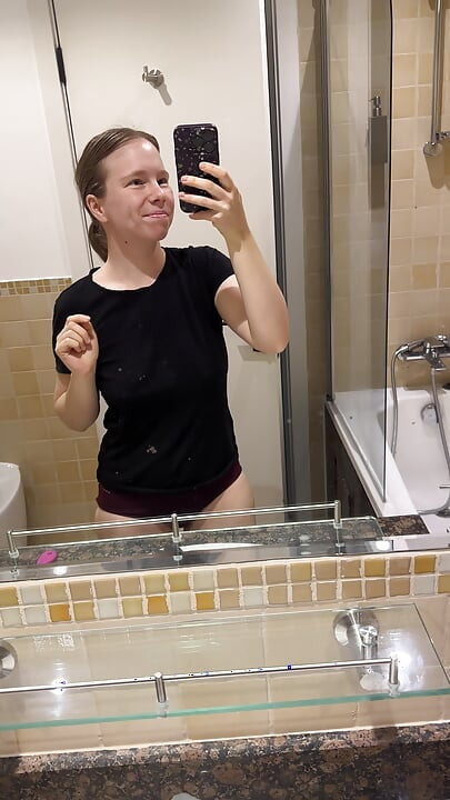 Teen with Braces Brushes Her Teeth