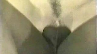 Vintage sexy blonde gets black sperm in her pussy