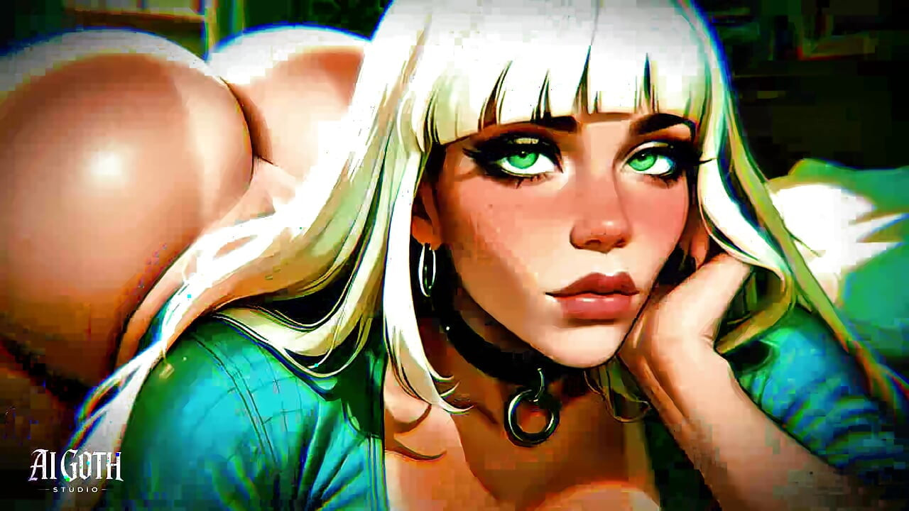 Vit hår goth slyna: "Förstör mig" - extrem bekännelse (4K AI)