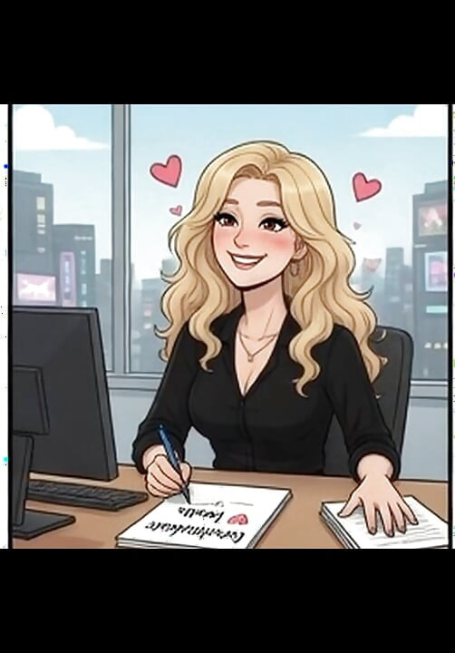 Spicy Cassandra has fun inside office