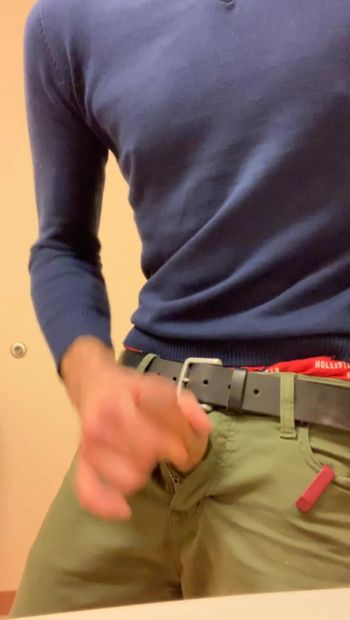 I had a few minutes before my doctors appointment so I gave my hard dick an examination.  Showing a nice sag in my boxers and jeans.