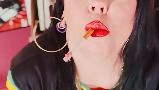 A British Tart Tina Snua Chain Smokes 2 Chinese Cigarettes With Match Light Up - Drifting Smoking OMI OME Snap Inhales