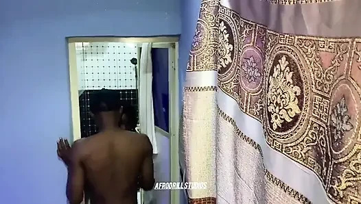 Gateman Caught Watching House Girl Shower Then Fucked and Creampied Her Tight Cumt