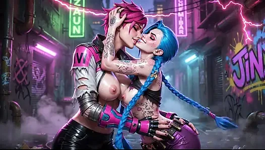 Jinx Lewd Wet Tease Compilation Big Tits and Ahegao
