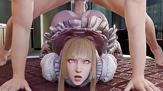 3D Hentai Porno: Žestoki Seks! s prekrasnom plavušom (svršavanje pičke) Spašavanje guzice