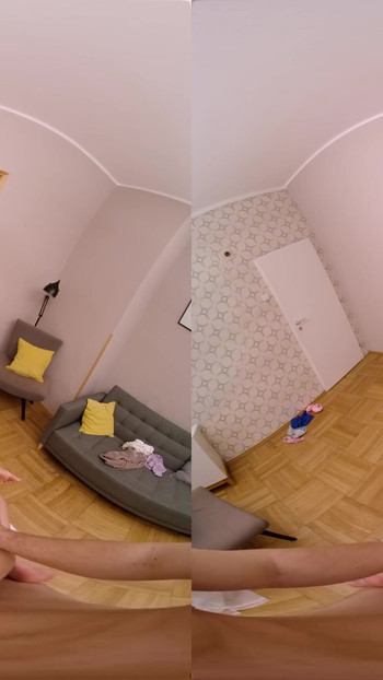 Stunning moment from "Two Girls Take Turns Massaging My Cock - Virtual Real Porn"