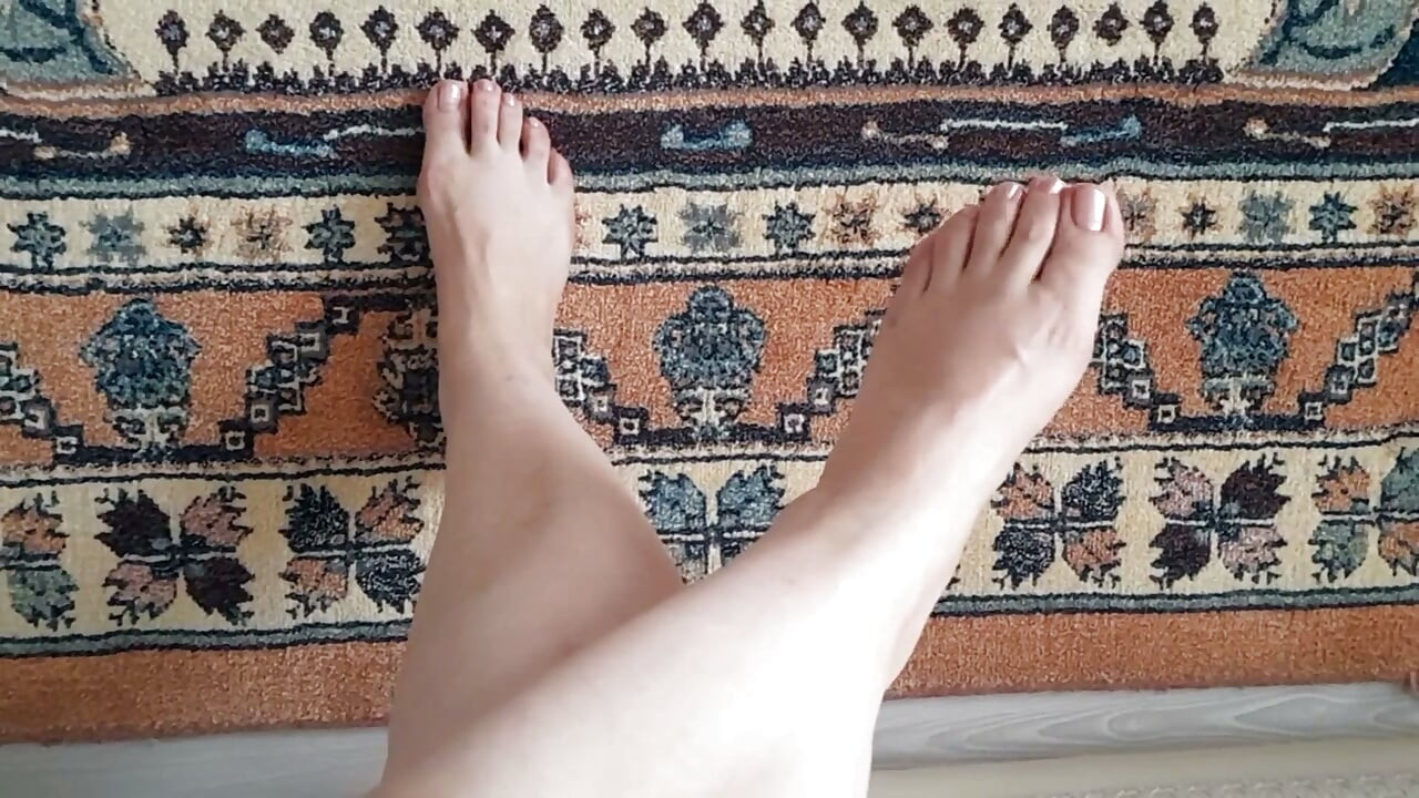 Anna's beautiful feet Your mother’s feet will make you ejaculate, right there on the carpet.