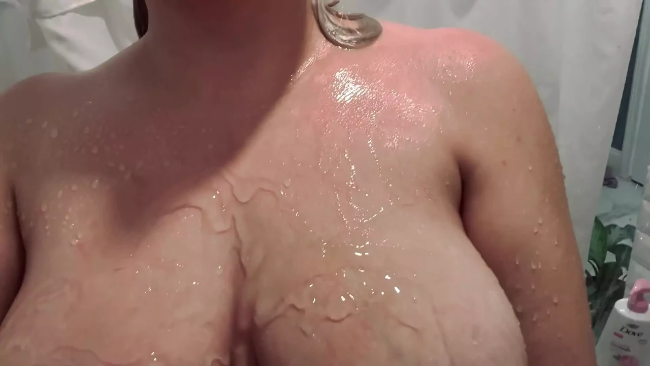 Big Wet Titties in the Shower Getting Soaked