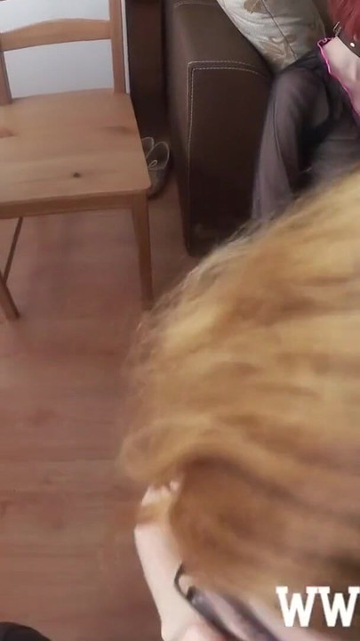 Stunning moment from "Mature redhead teaches teen girl in a threesome how to suck"