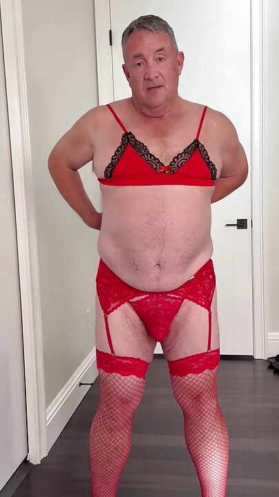 A Strip Show in Red Lingerie