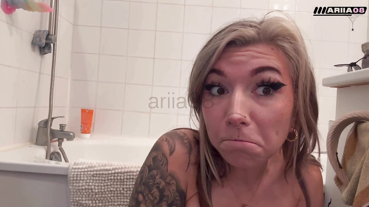 Petite French Goth Test a Double Ass and Pussy Dildo