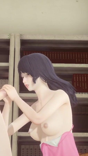 Memorable moment from "Hentai Uncensored - Futanari cum in Shoko's face in library"