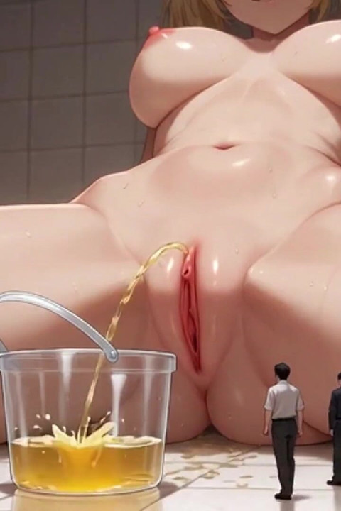 Huge Giantess Pissing While Tiny Men Admire Her - Very Horny