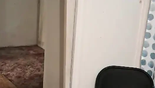 Hot MILF has issues trying to chair fuck her dildo!