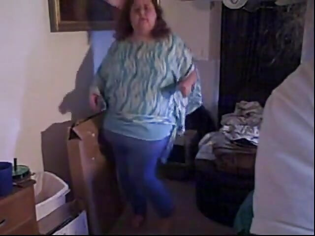 Bbw zrzka tančící cam show v modrém oblečení